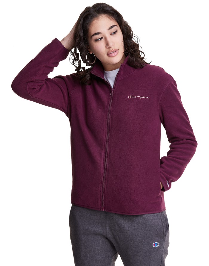 Champion Polar Fleece Full Zip Mock Neck - Naisten TummanVioletit Takki - Suomi 1653908-LX